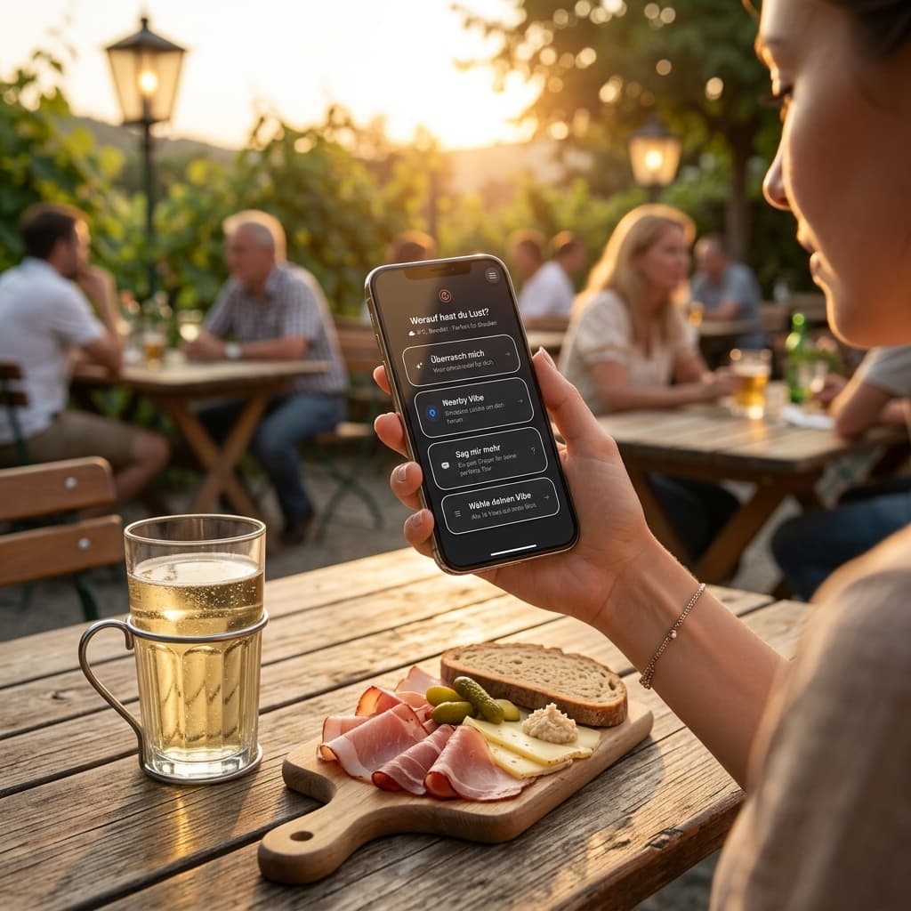 GustoVibe App am Heurigen